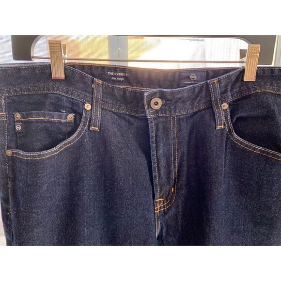 Adriano Goldschmied The Everett Slim Straight Dark Wash Jeans Size 36x32 - Picture 2 of 10